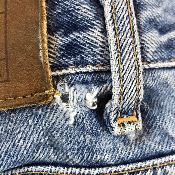 Tommy Jeans Mens Classic Y2K Vintage 2000s Blue Denim Faded Jean Shorts Size 36 - Picture 10 of 11